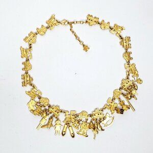 Vintage Kirks Folly Charm Necklace Trains Kids Childrens Toys Boys Girls
